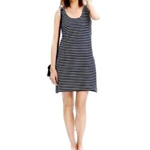 MADEWELL Effortless Striped Tank Dress, Black/White, Sz XXS